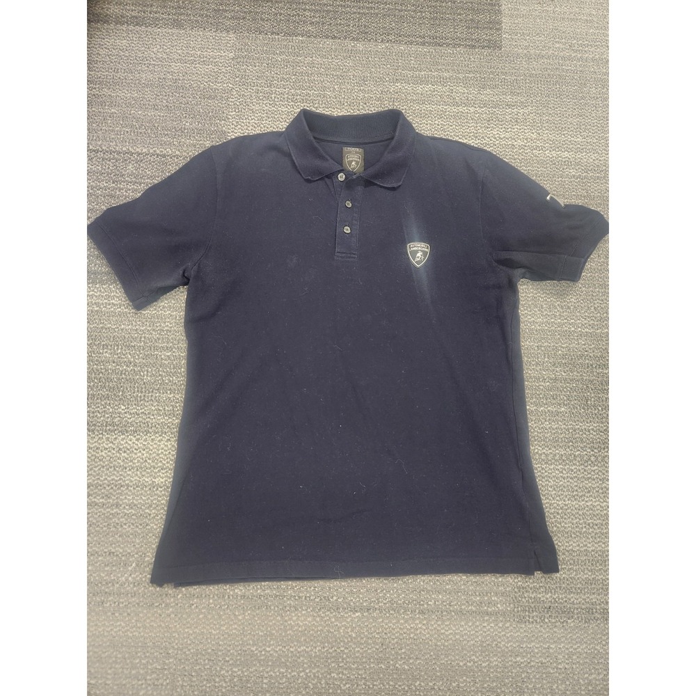 Tod's For Automobili Lamborghini Polo Shirt Mens Size XL Navy Blue Made In Italy